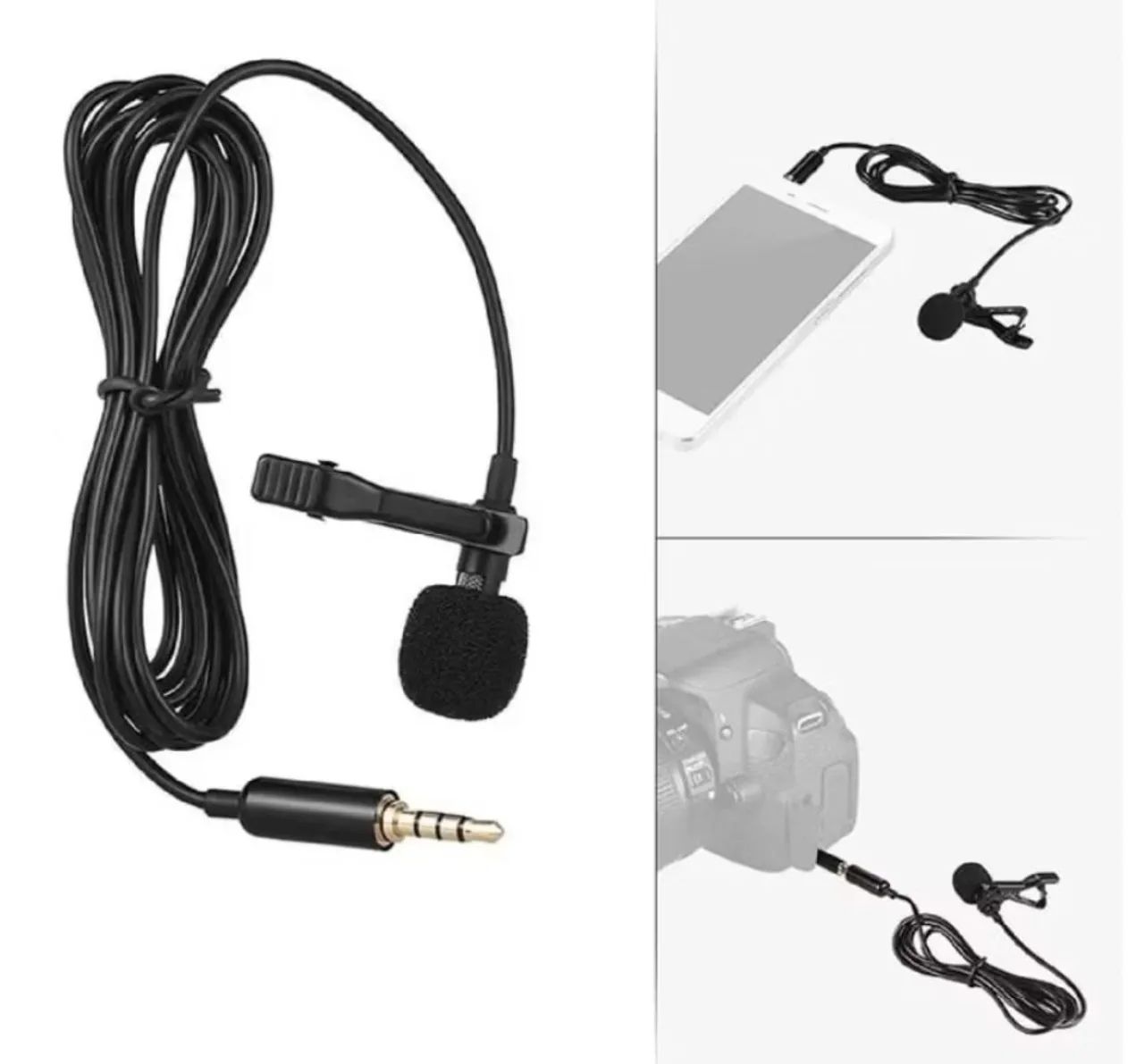 Microfone De Lapela com adaptador p2  p3 femea Para Celular Smartphone - Foto 3