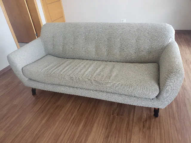 Sofá 3 lugares cinza retro Tok Stok Cabriolet 1,93m