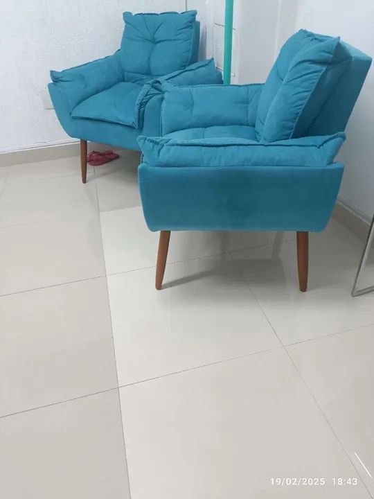Par de Cadeiras Azuis - Conforto e Estilo - Foto 4