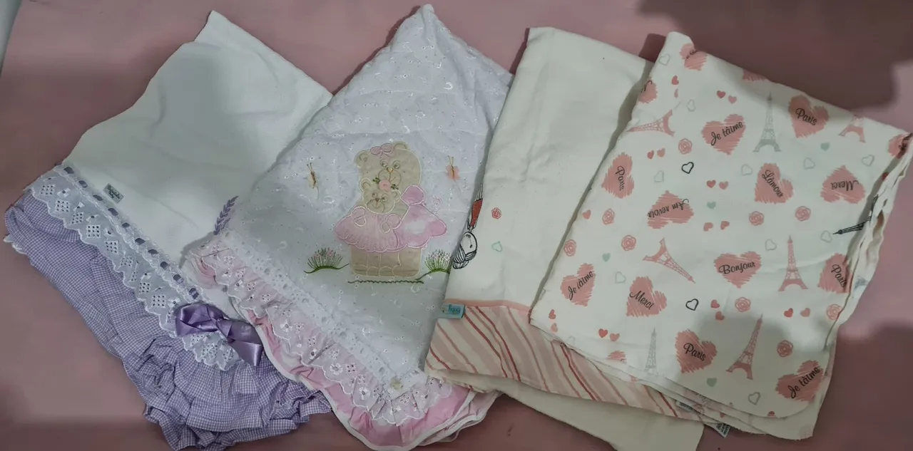Kit 4 mantas para bebê -  lindas e macias