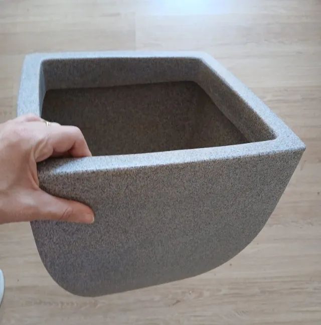 Vaso de Planta Cinza flores Arranjos cachepot Decoração Médio 30 cm Polietileno  - Foto 5