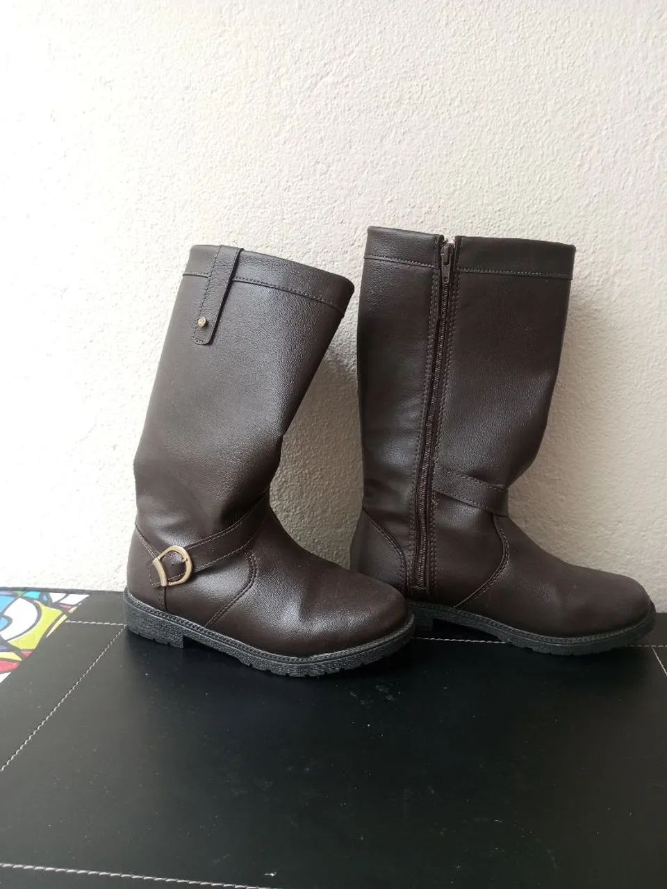 Bota coturno infantil marrom n-32