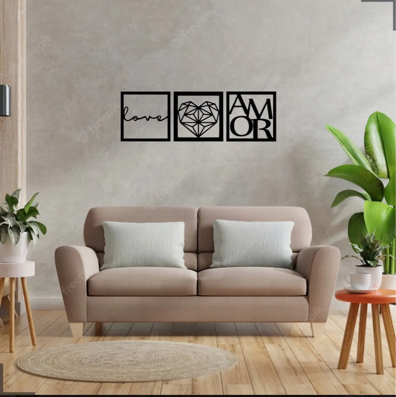 Decoração de Parede Coração geométrico