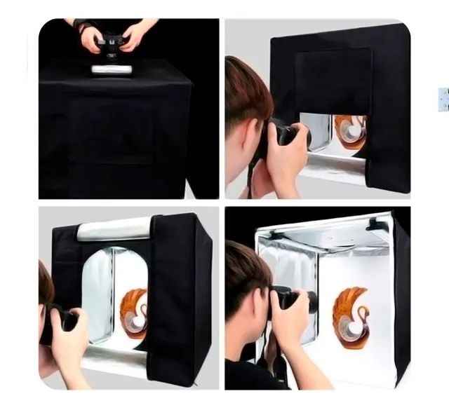 Estúdio Fotográfico Portátil com Iluminação LED - Usado, em ótimo estado 60x60 - Foto 4