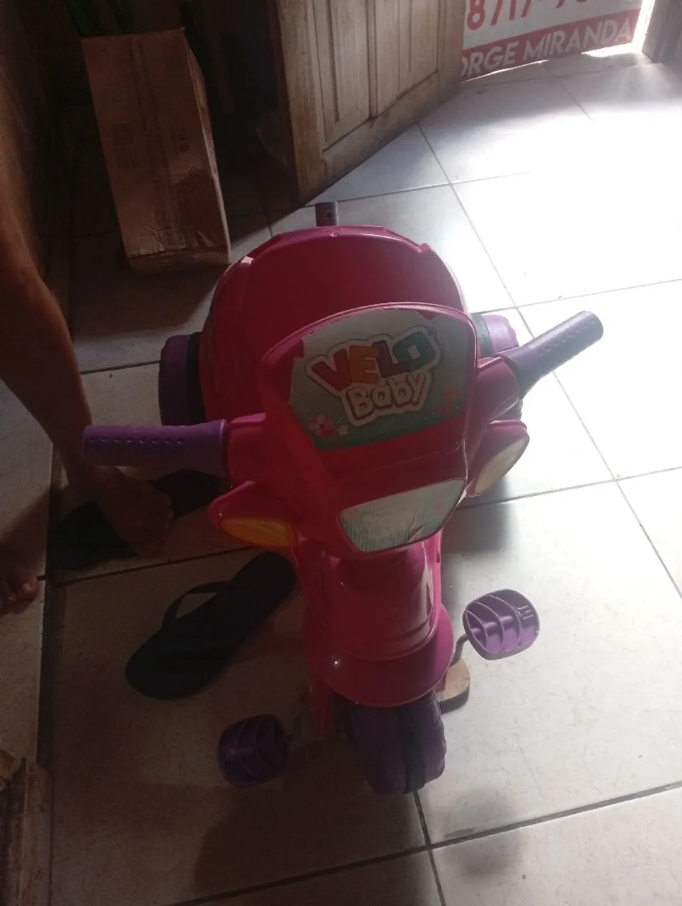 Mini Moto Infantil Velo Baby Rosa