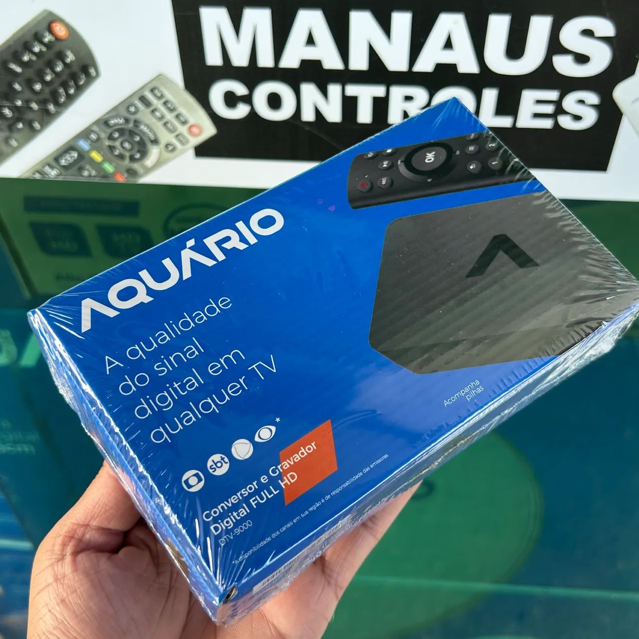 Conversor e Gravador de TV com Controle, Fonte e Cabo AV/RCA 