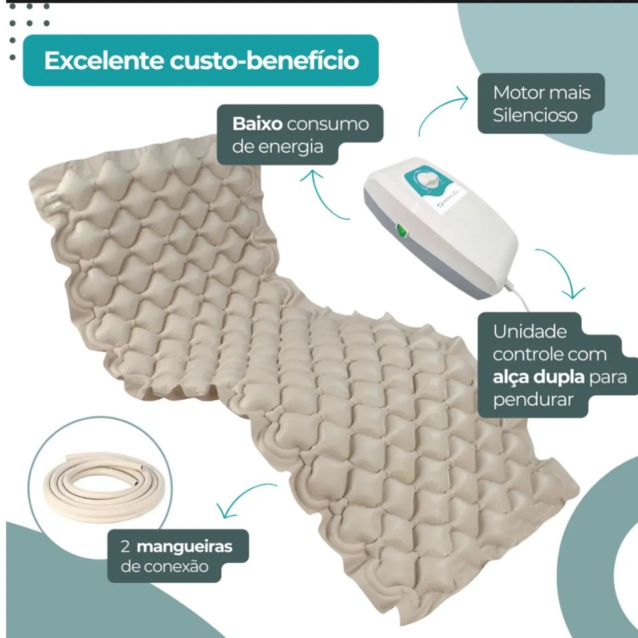 Colchão Pneumático Inflável Motor - Conforto e Cuidado - Foto 4
