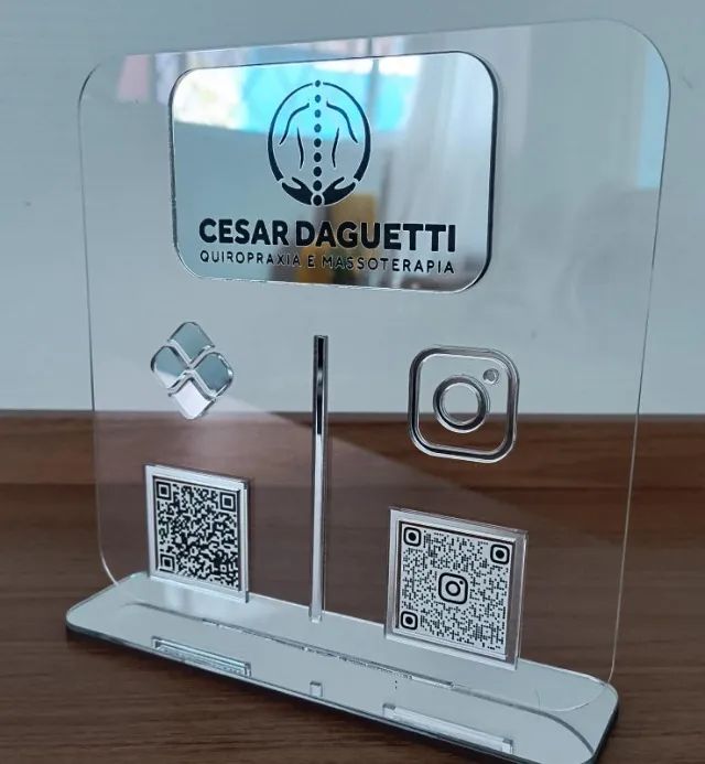 Placa Pix Instagram Google Qr code Personalizada Acrílico Loja - Foto 2
