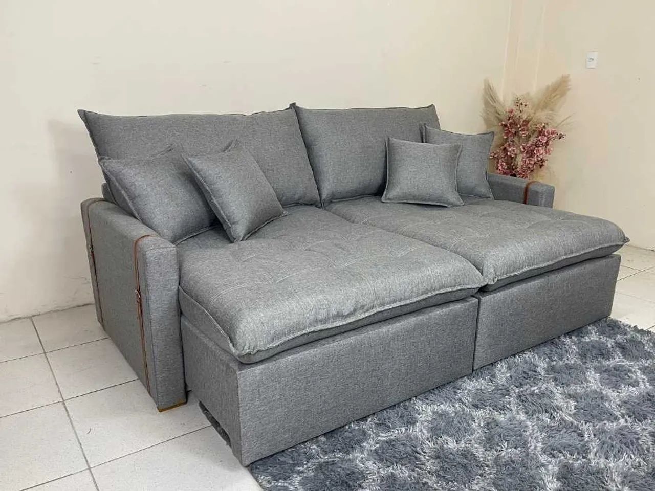 Sofá Cama/Retrátil Genebra 2,20m Molas Ensacadas l76 - Foto 4
