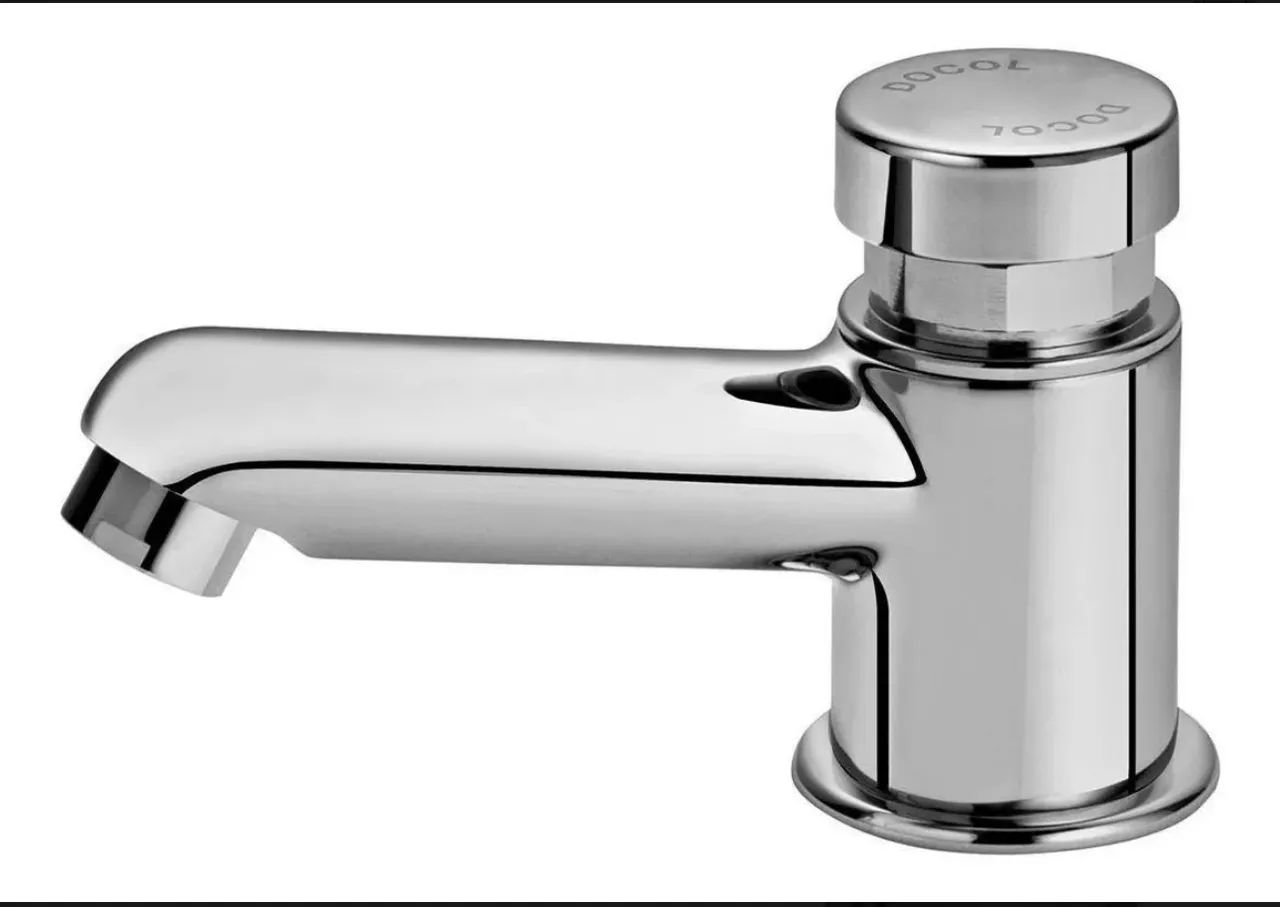 Pressmatic Compact Chrome Basin Faucet by Docol, Chrome Finish, Silver Color64717213719041122
