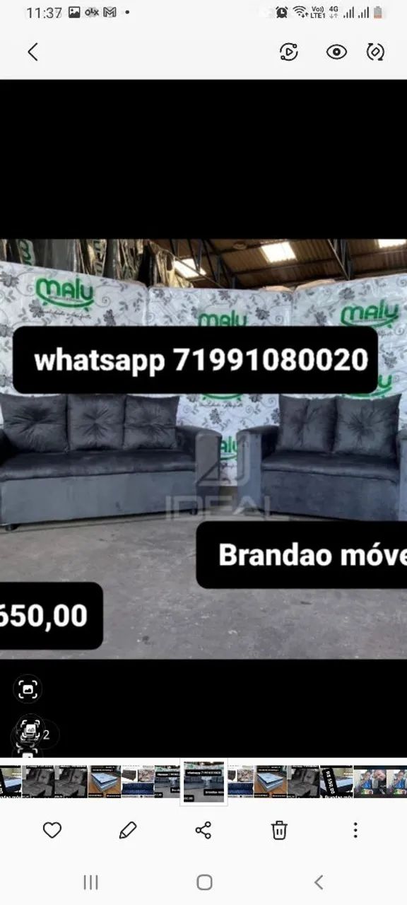 Sofá 3/2 conjunto completo 5 lugares - Ideal para sua sala!