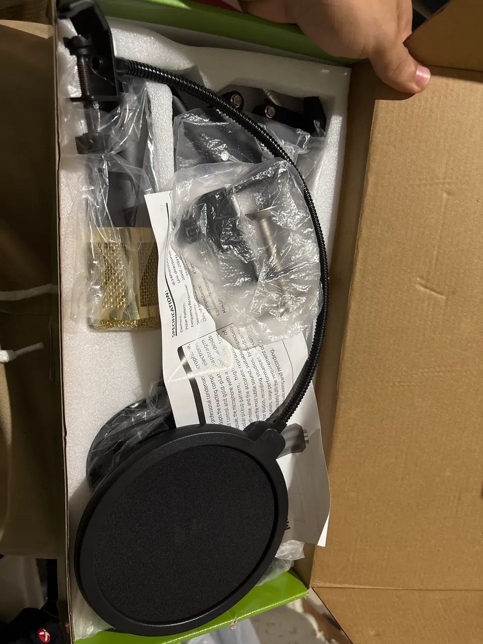 Kit Microfone Condensador com Braço Articulado para Transmissão Ao Vivo, Podcast - Foto 2