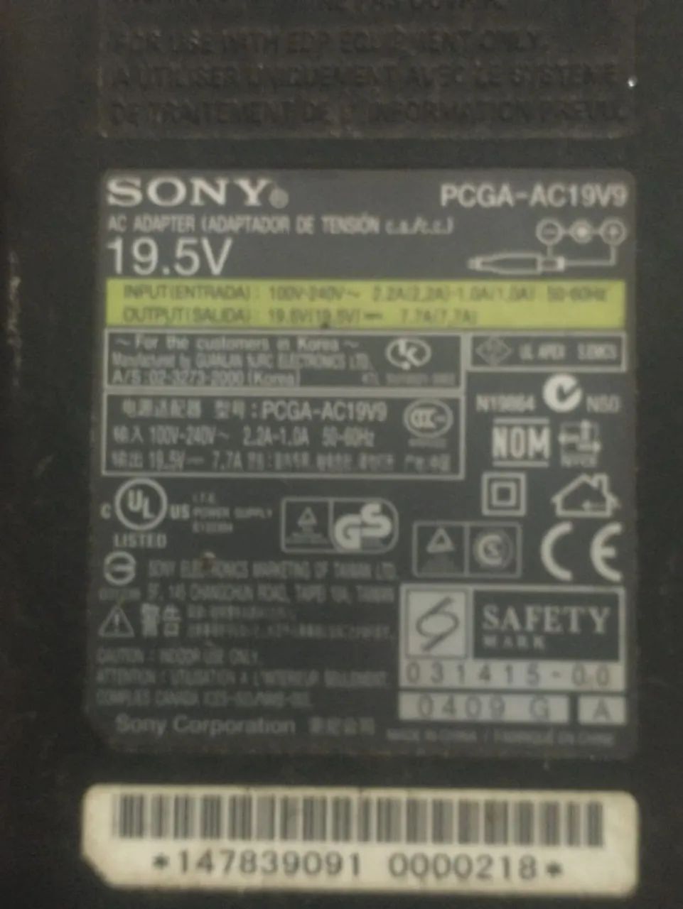 Fonte Notebook  Sony Pcga-ac19v9 19.5v 7.7a 150w - Foto 2