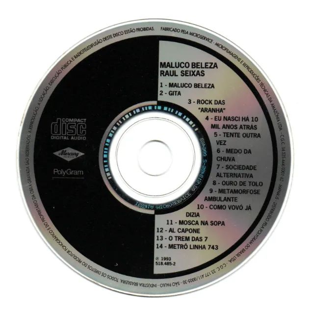 Raul Seixas- Maluco Beleza- Coletânea Somlivre- Original- Usado - Foto 2