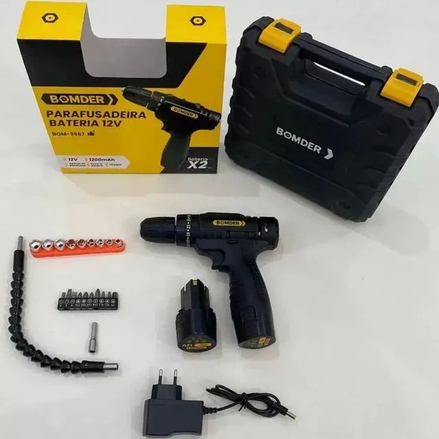 Parafusadeira Portátil com 2 baterias 21V + Kit Maleta com Acessórios - Foto 4