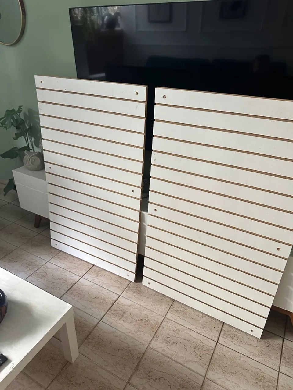 Placa Mdf Canaletado Painel Mdf Loja Branco 122x74 - Foto 5