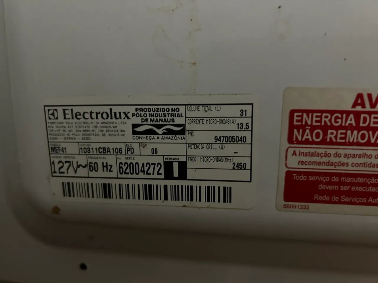 Microondas Electrolux 31L