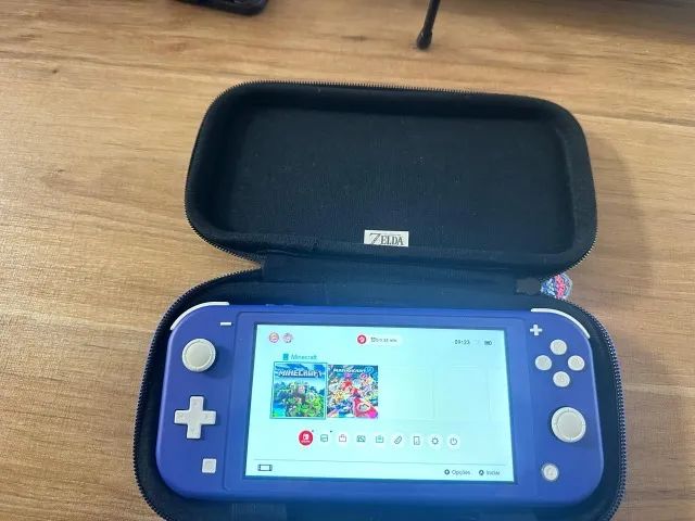 ? Nintendo Switch Lite Azul - Completo com Case Zelda  - Foto 4