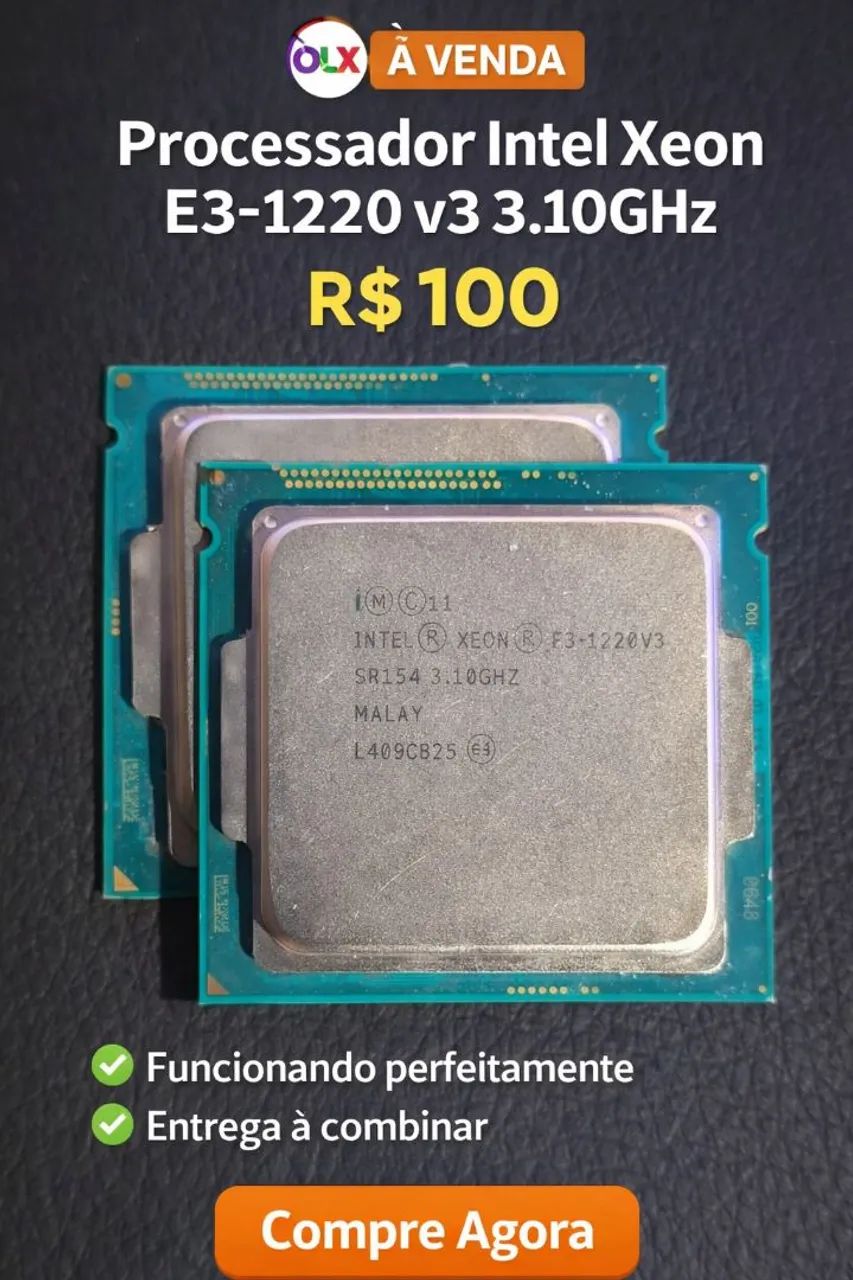 Processador Intel Xeon E3-1220 v3 3.10GHz - Funcionando