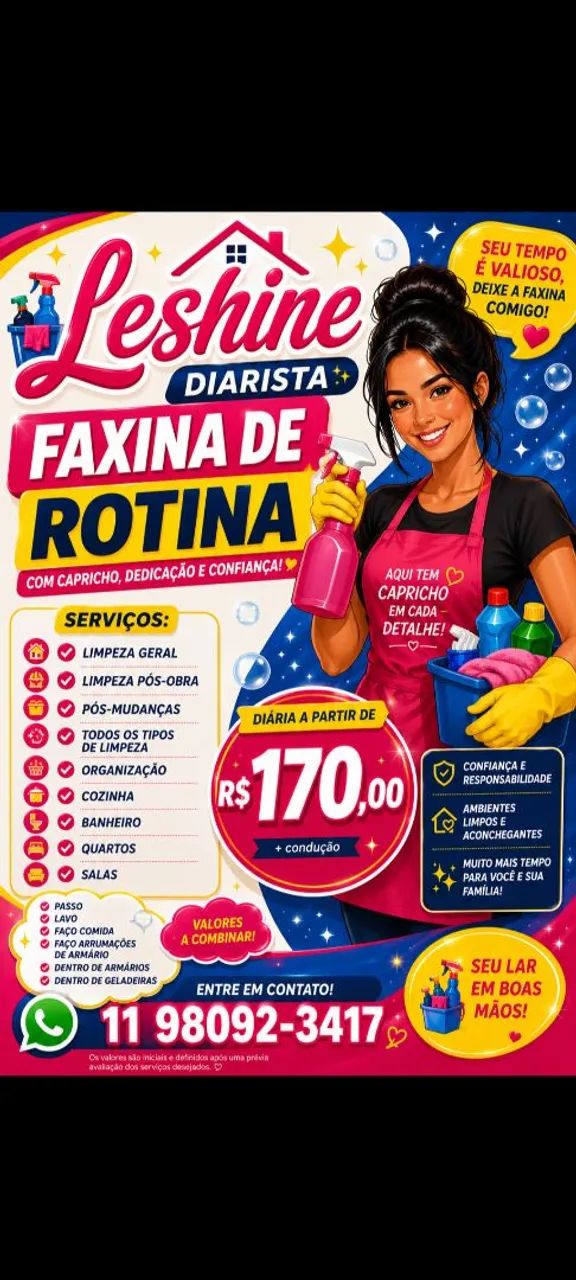 DIARISTA PONTUAL E CAPRICHOSA 