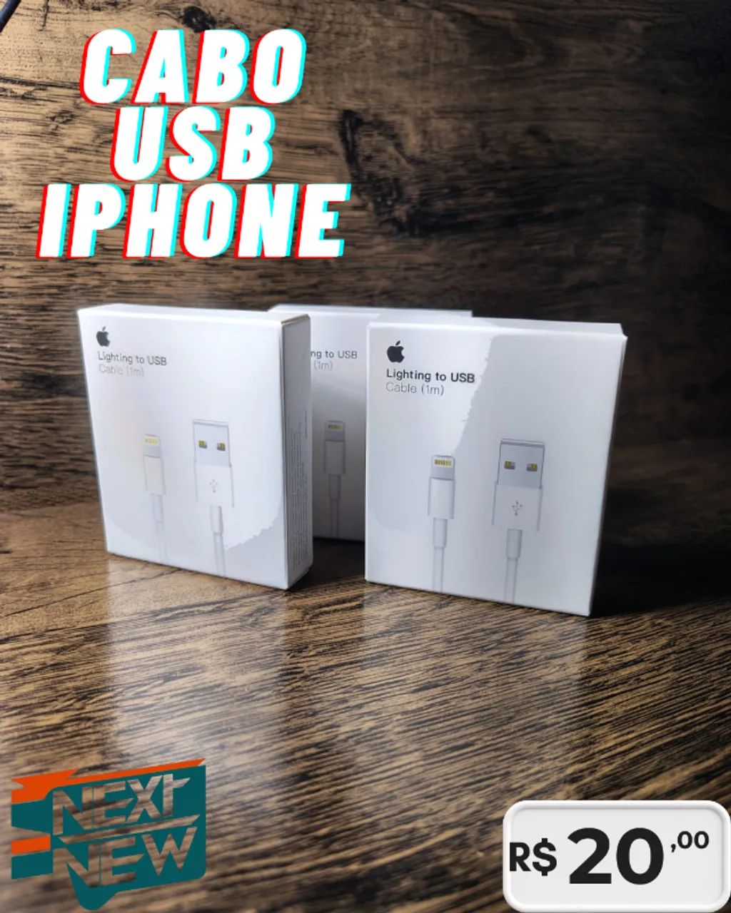 Cabo USB Lightning para iPhone