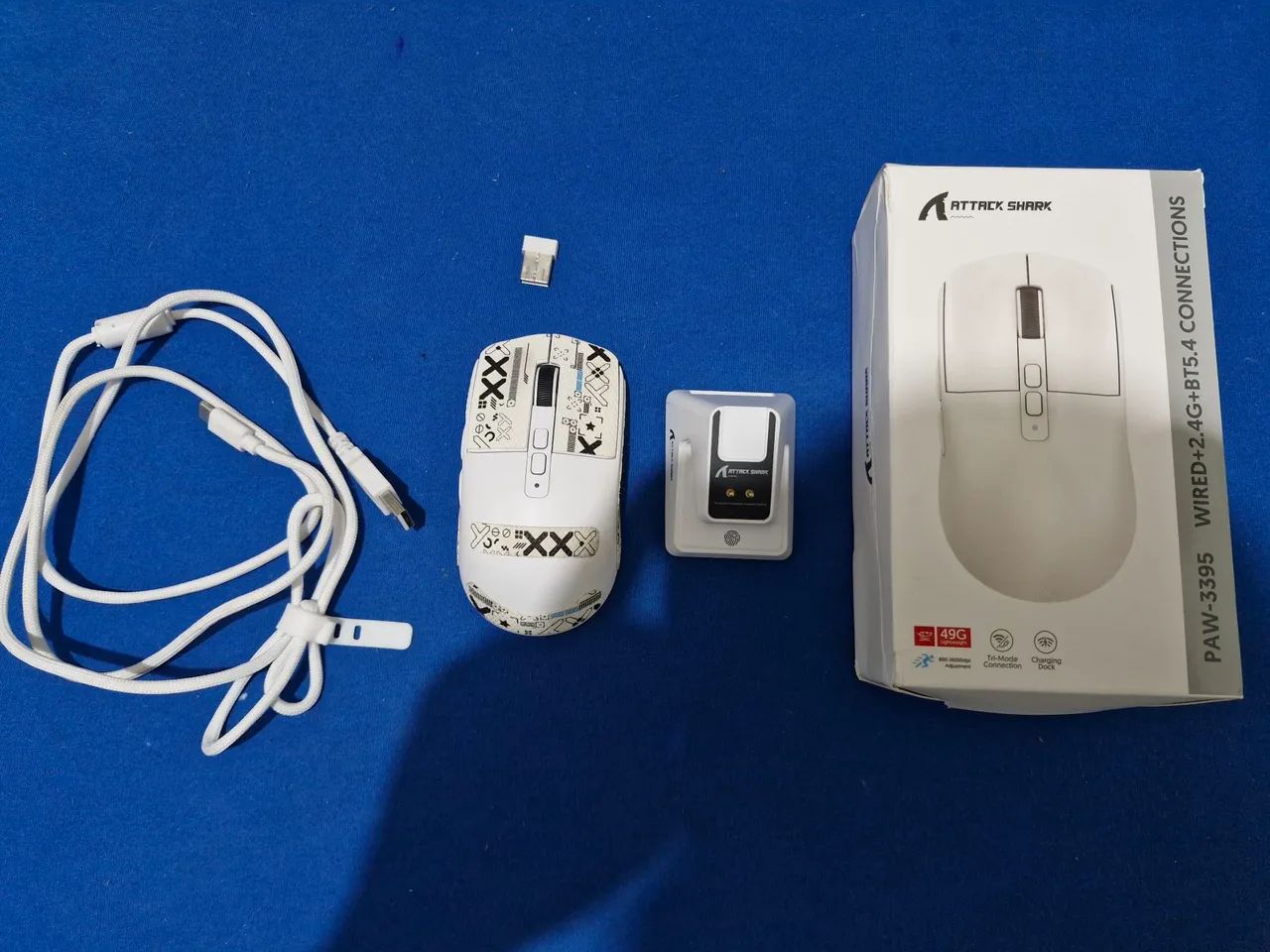Mouse attack shark X6 sem fio, 2.4G, Bluetooth<br><br>+ Bluetooth