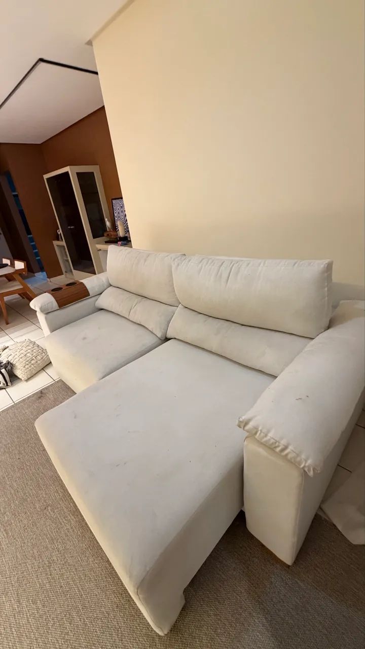 VENDO SOFÁ BEGE RETRÁTIL  - Foto 4