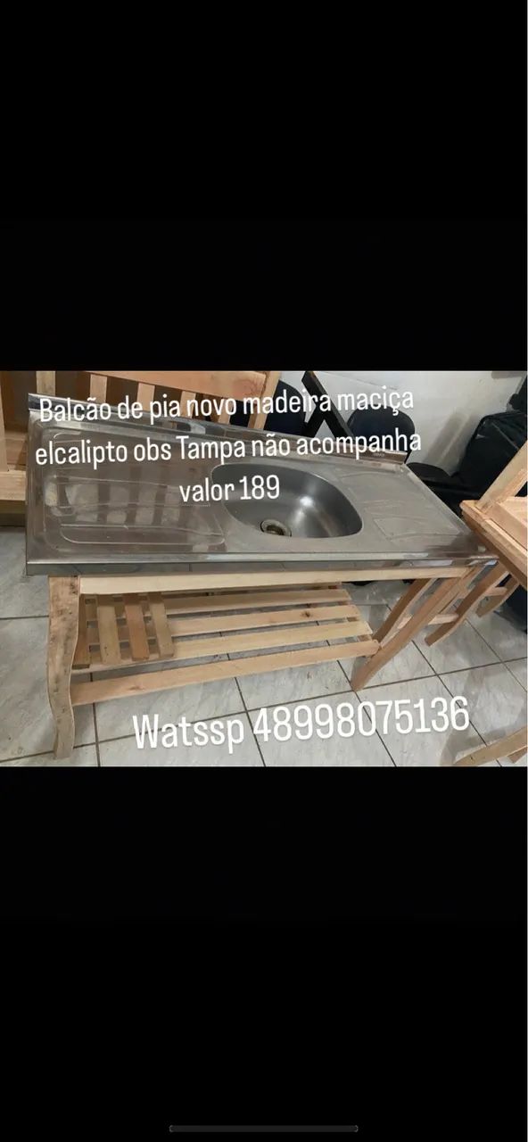 Balcão de pia madeira maciça elcalipto 