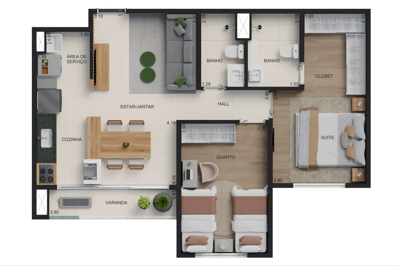 PLANTA 63m²