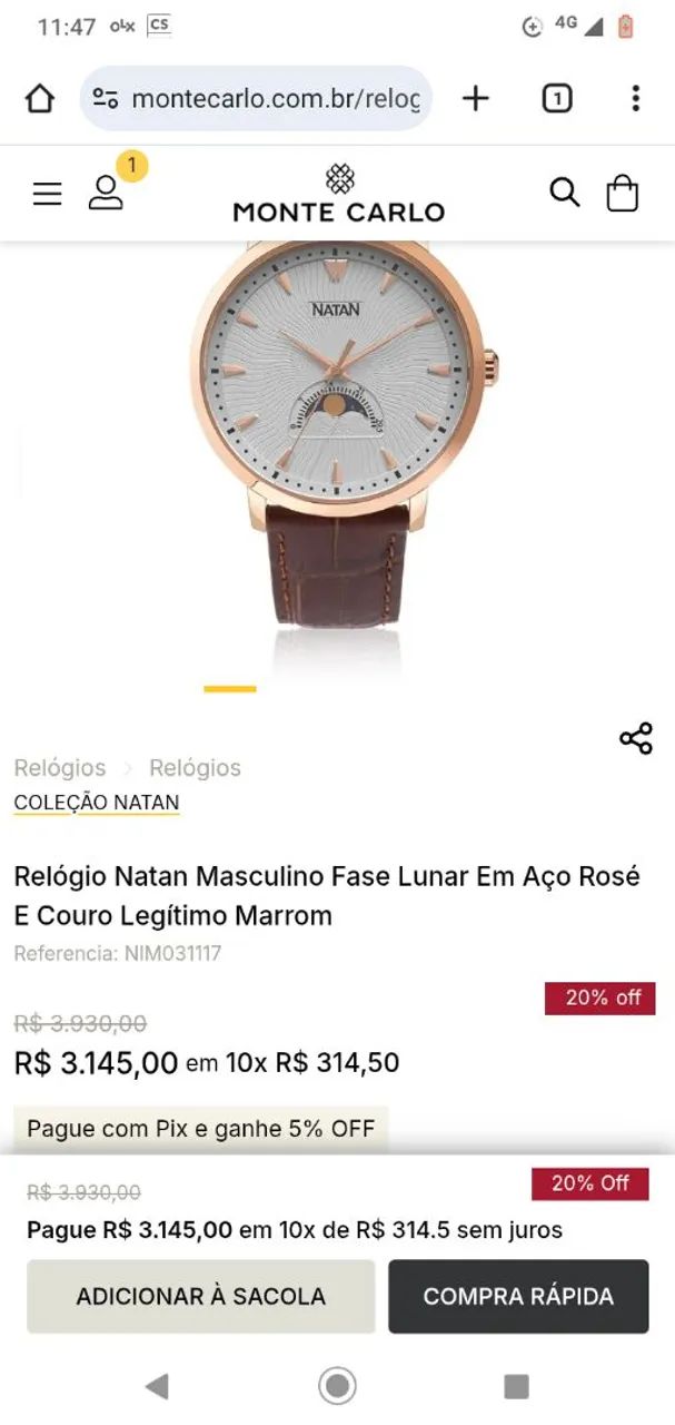 Relógio Natan Fases da Lua - Foto 4