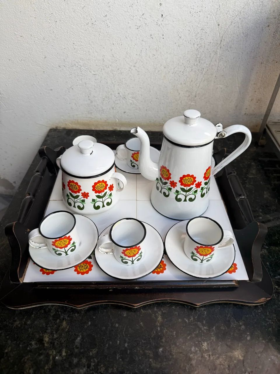 Bule de café antigo conjunto 