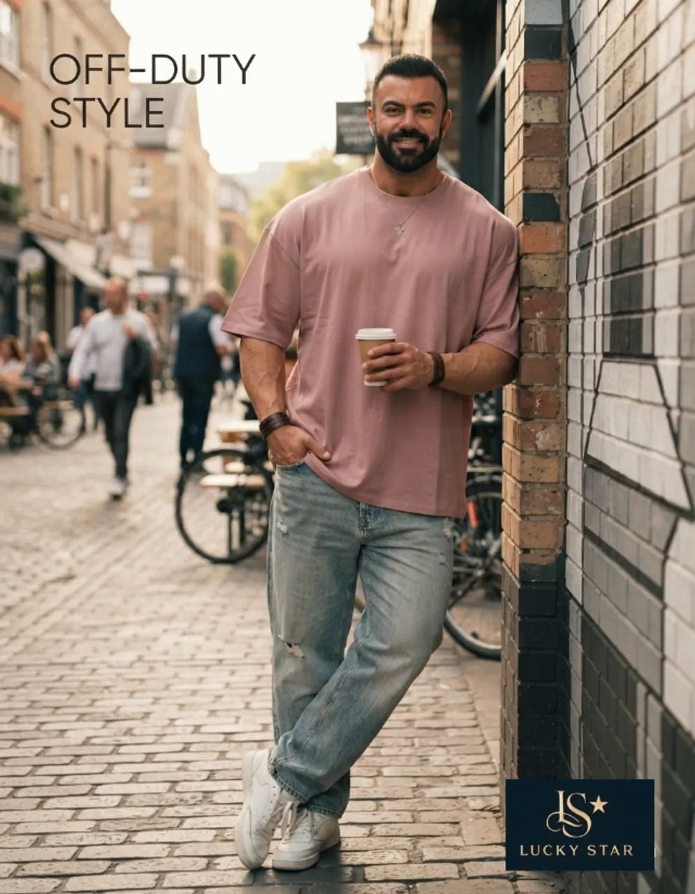 CAMISA OVERSIZED ROSÉ 100% ALGODAO LUCKY STAR - Foto 3