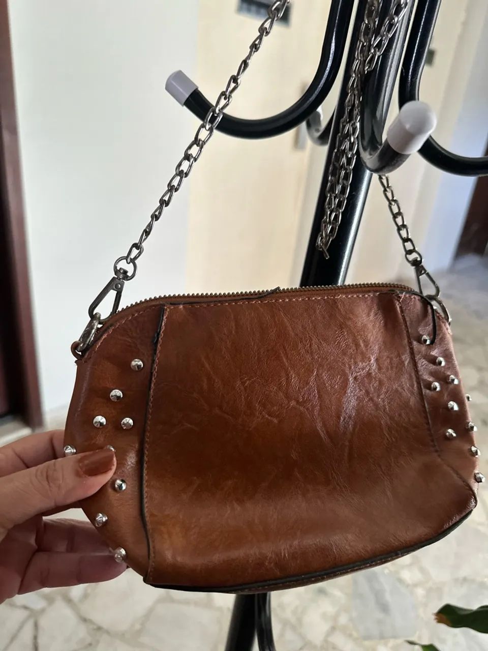 Bolsa marrom de couro  - Foto 2