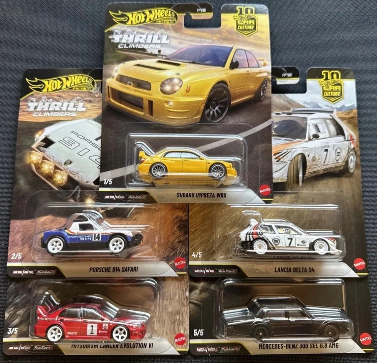 Kit 5 Hotwheels premuim trhill Climbers 