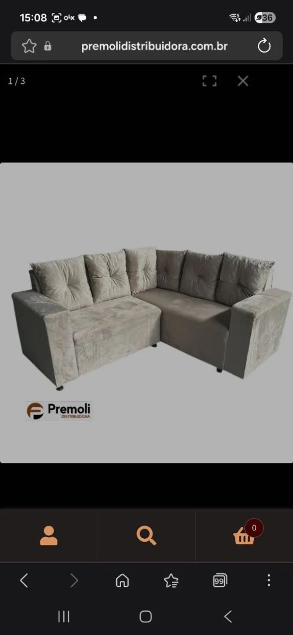 Sofa Madri Almofadas Soltas de canto em L - Foto 2