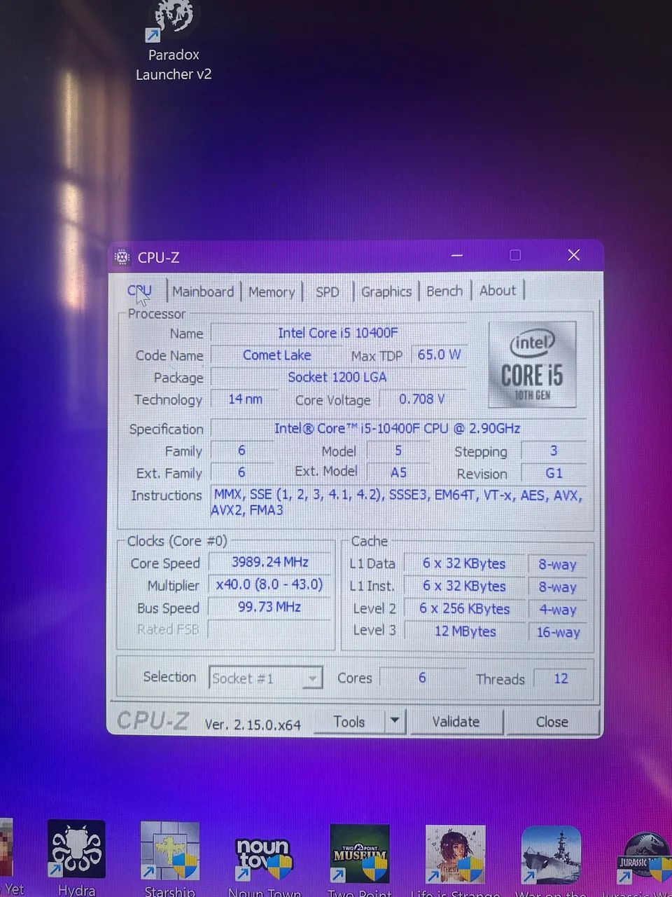 Processador  I5 10Gen 10400 F + Placa mãe H410M 