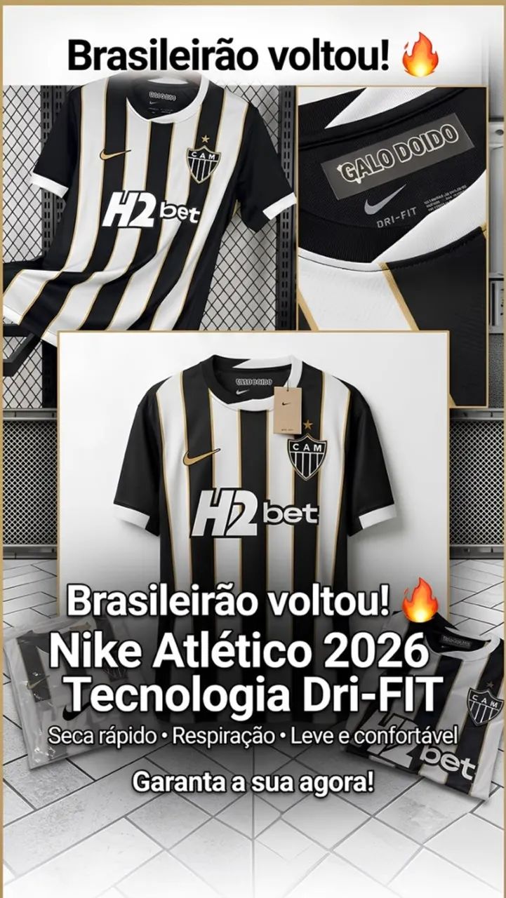 CAMISAS DO CRUZEIRO E ATLÉTICO 2026 DISPONÍVEIS!