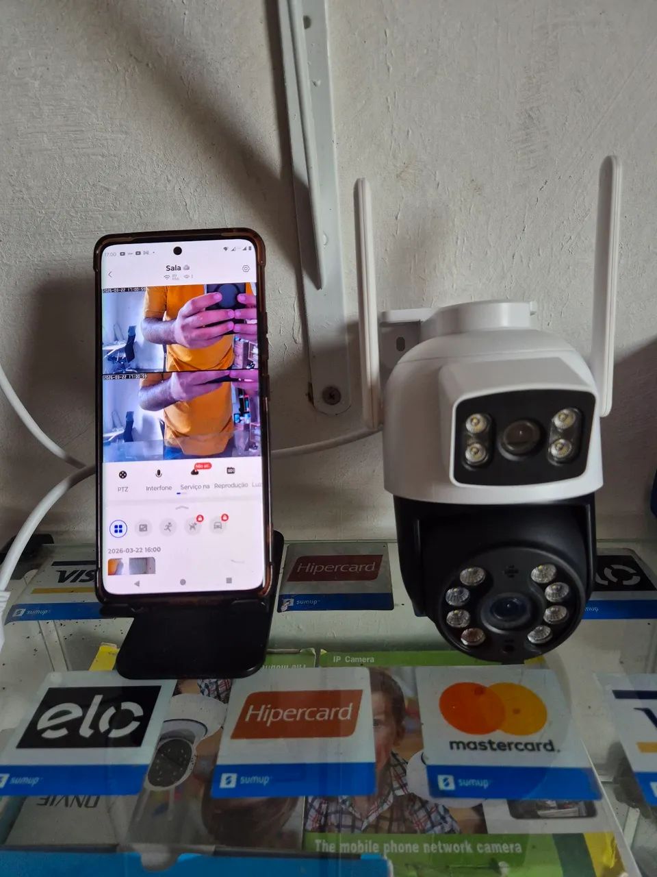 Câmera de Segurânça Wi-fi 2 Lentes 360° Acesso Remoto Via Celular - Foto 4