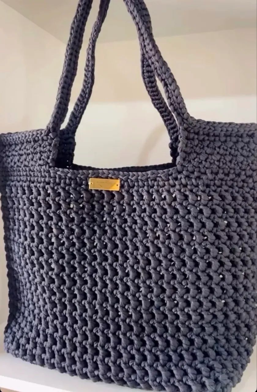 Bolsa de praia em crochê 