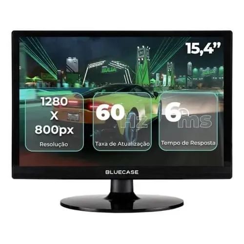 Monitor Led com HDMi 15,4" - Novo, com Nota Fiscal