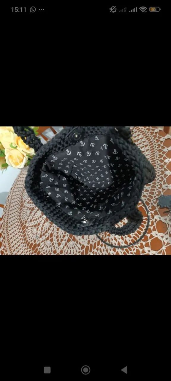 Bolsa sacola de crochê  - Foto 2