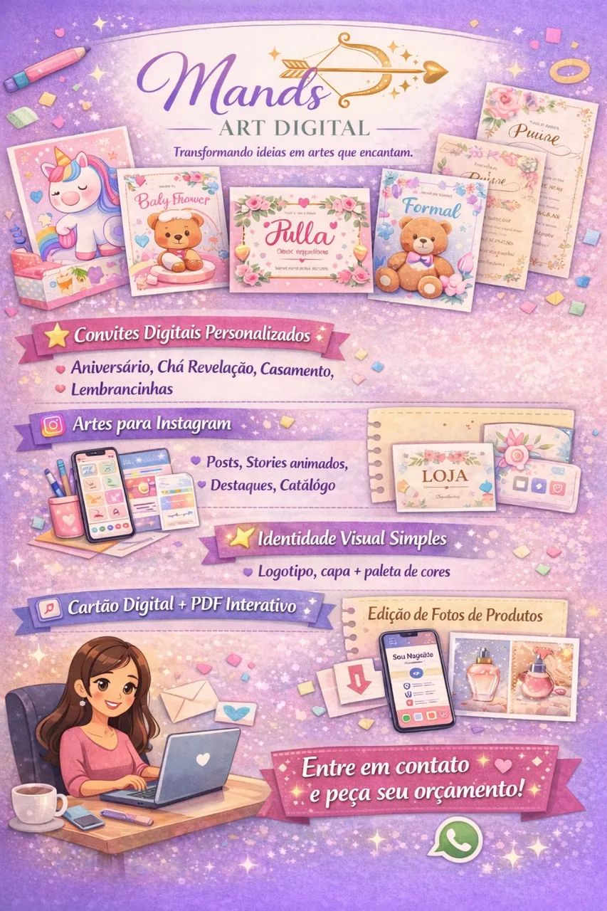 convites, artes, identidade visual simples, cartão digital em pdf e muito mais... - Foto 2