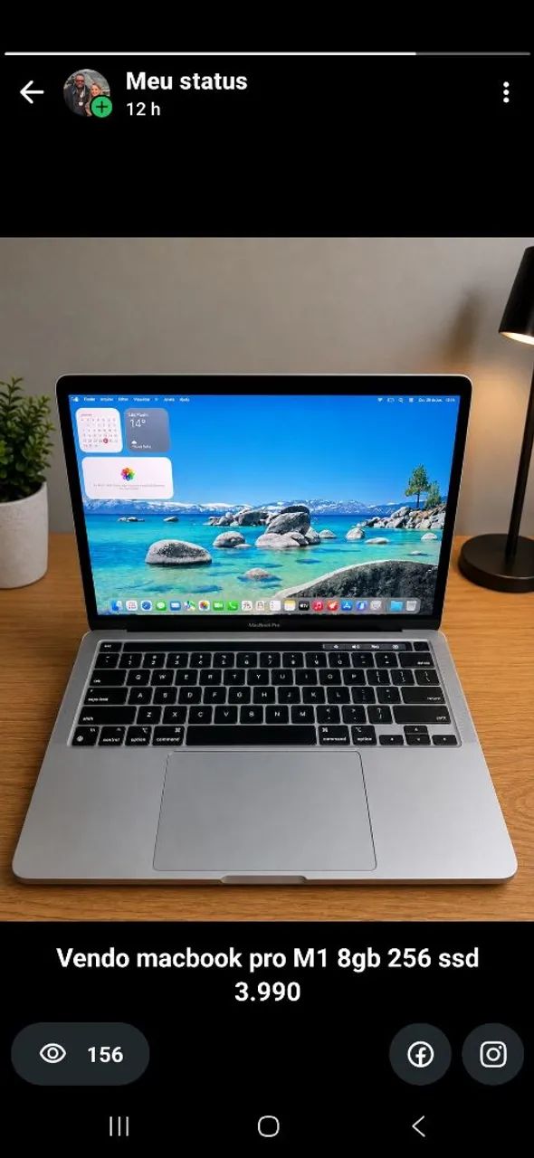 Macbook Pro M1 8gb 256 SSD