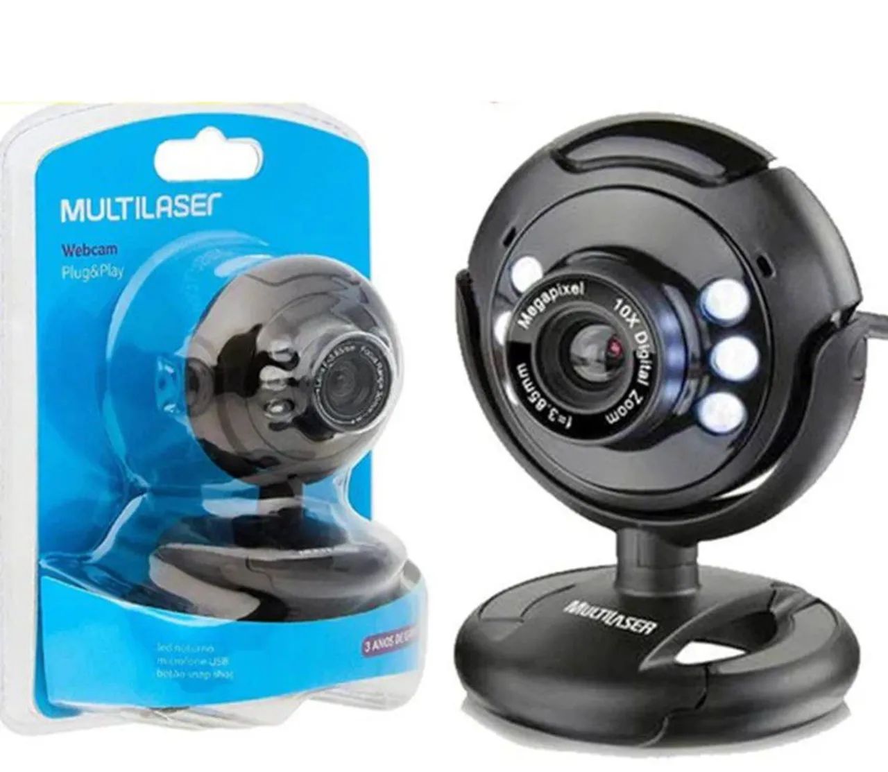 Webcam 480p USB WC045 Preta Multilaser plug & play<br>Com tecnologia de conexão Plug e Play, - Foto 4