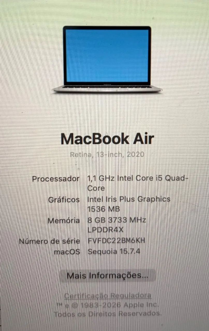MacBook Air 13 2020 i5 8GB 512GB - Notebooks - José Menino, Santos