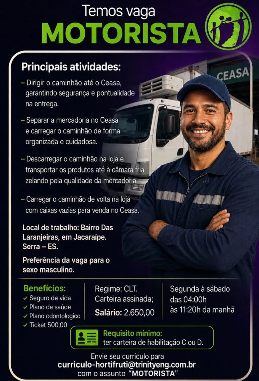 Vaga de motorista 
