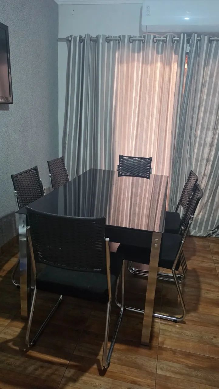 Mesa de vidro 6 cadeiras  - Foto 2