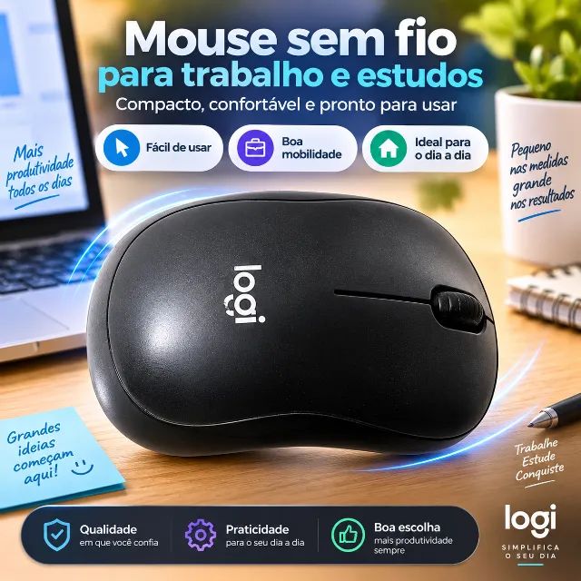 Mouse sem fio Logitech M240 Silent Touch Bluetooth - Foto 5