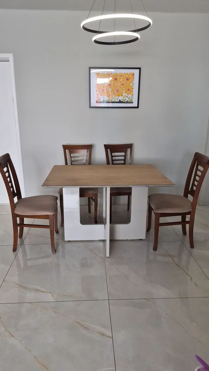 Conjunto mesa de jantar 4 lugares 