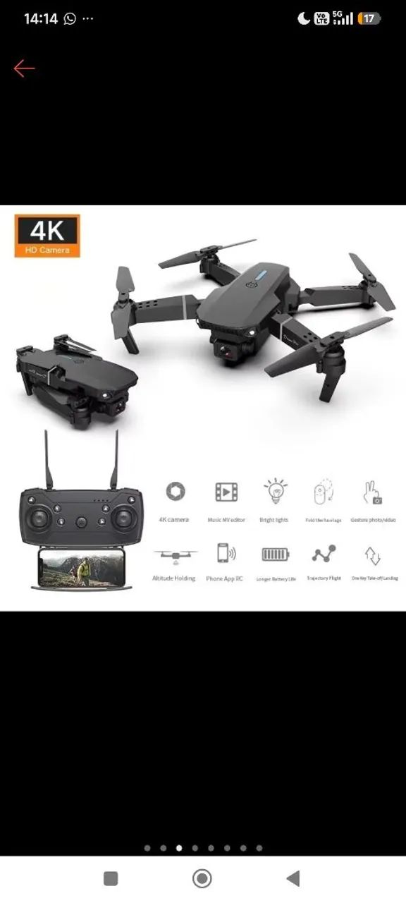 DRONE E88 PRO COM IMAGENS EM 4K